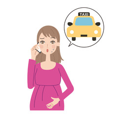 電話をする妊婦