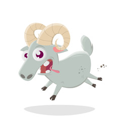 funny cartoon ram vector illustration
