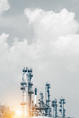 Industrial zone. Plant oil and gas refinery industry.
