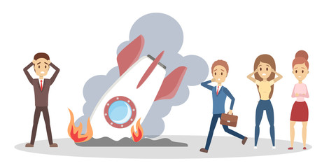 Startup failure concept. Idea of business problem