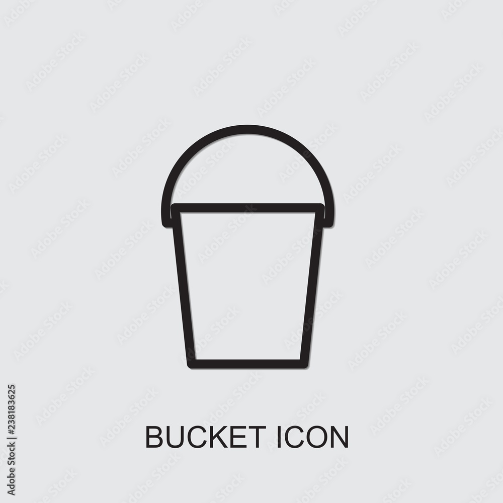 Poster bucket icon . editable outline bucket icon from gardening. trendy bucket icon for web and mobile.