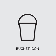 bucket icon . Editable outline bucket icon from gardening. Trendy bucket icon for web and mobile.