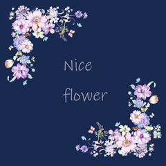 Elegant roses, peony flowers, chrysanthemums, wildflowers, flowers and numbers