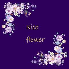 Elegant roses, peony flowers, chrysanthemums, wildflowers, flowers and numbers