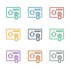 bill of house sell icon white background. Editable outline bill of house sell icon from realestate. Trendy bill of house sell icon for web and mobile.