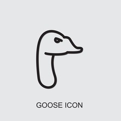 goose icon . Editable outline goose icon from animals. Trendy goose icon for web and mobile.