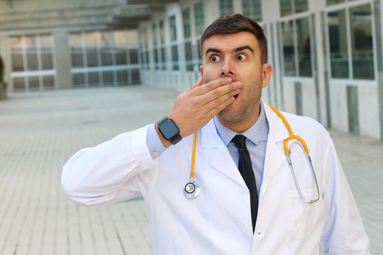 Negligent doctor realising a mistake