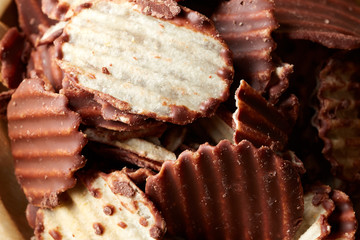 Chocolate Coated Snacks With White Background