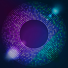 Glowing round with glitter. Abstract colored shape for your business idea. Vector editable logo background illustration.