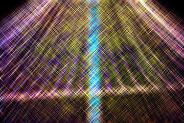 Abstract Christmas tree, colorful, blurry background. Glowing and sparkling lights in city center in Christmas market 