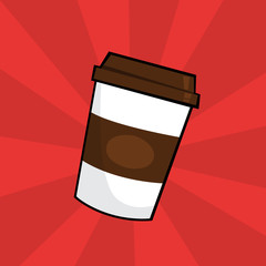 Coffee drink in a pop art style.