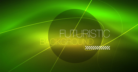 Neon glowing magic background, neon banner, night sky wallpaper. Magic light effect. Christmas abstract pattern.