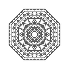 Vector mandala shape with ethnic ornament