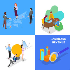 Business concept set. Idea of strategy and achievement