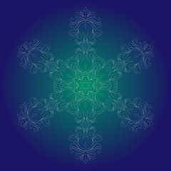 Isolated outline of the ornament in the form of a mandala. Vintage mandala, elements in floral style.