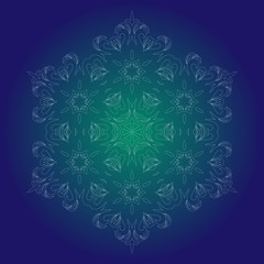 Isolated outline of the ornament in the form of a mandala. Vintage mandala, elements in floral style.