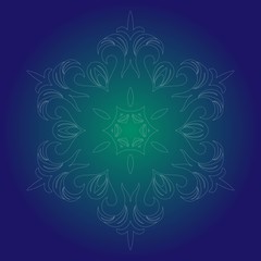 Isolated outline of the ornament in the form of a mandala. Vintage mandala, elements in floral style.