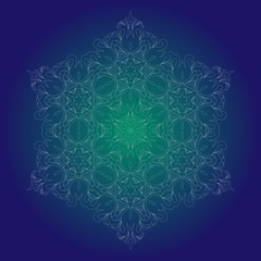 Isolated outline of the ornament in the form of a mandala. Vintage mandala, elements in floral style.