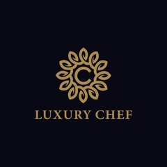 Luxury royal letter c flower logo template design for hotel and fashion brand identity