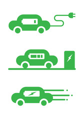 Naklejka premium EV Car icon, vector