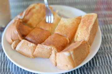 honey toast sweet tasty, food and drink in restaurant cafe