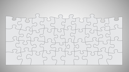 Gray jigsaw puzzle vector background.