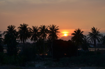 Beautiful sunset in Vietnam