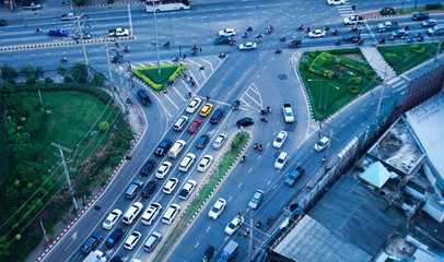 Traffic jammed in separate