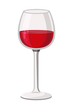 Alcoholic red wine drink in glass transparent wine glass, fouger.