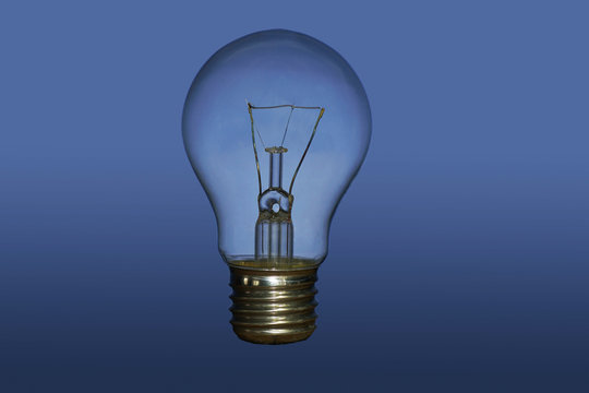Lightbulb against blue background