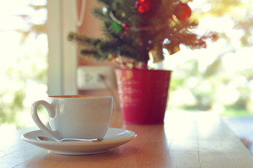 hot coffee drink tasty in cafe restaurant