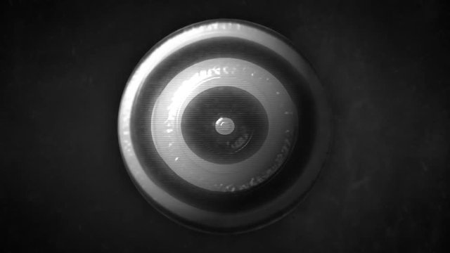 Abstract Strange Hypnotic Globe Background/ 4k animation of an abstract black and white background in gothic style with weird sphere seamlessly looping