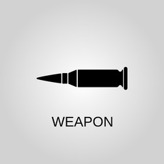 Bullet icon. Weapon concept symbol design. Stock - Vector illustration can be used for web.