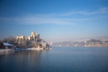 Naklejka premium Niedzica in Poland, winter view