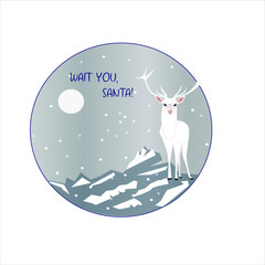 christmas greeting card with deer