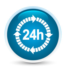 24 hours delivery icon special prime blue round button