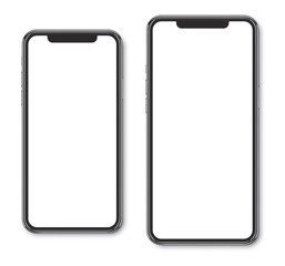 Smartphone frame less blank screen big and small size