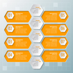 Abstract 3D Paper Infographics. Business template .Vector illustration