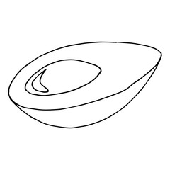 Egg. Vector of boiled egg. Hand drawn half boiled egg. Easter egg.