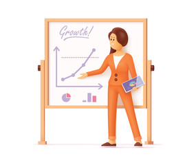 Fototapeta premium Businesswoman showing presentation charts