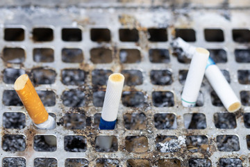 Ashtray and cigarettes