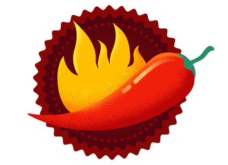 Chilli with fire logo