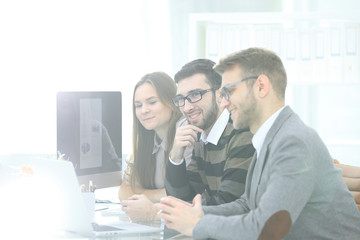 Fototapeta premium successful business team sitting at the Desk
