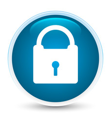 Padlock icon special prime blue round button