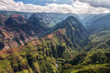 Aeial View over the Garden Island Kauai in Hawaii, USA
