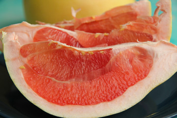 Piece of red pomelo