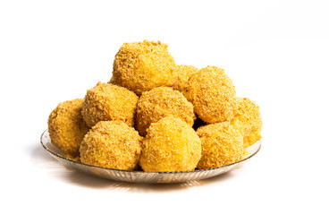 Bread crumb dumplings on a plate