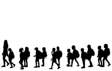 Childrens on their way to school.