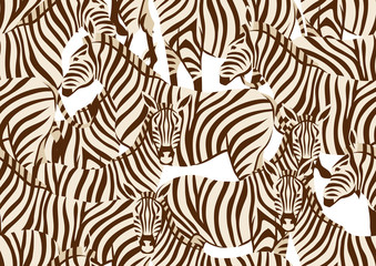 Fototapeta na wymiar Seamless pattern with of zebras.