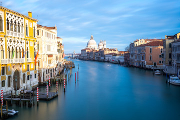 Fototapeta na wymiar Long exposure sunset in Venice in Italy 
